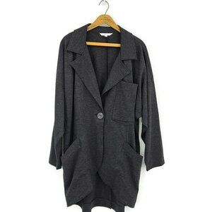 Cabi Ponte Lisbon Topper Jacket Womens M Charcoal Grey Blazer Single Button